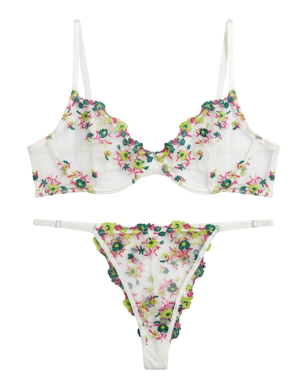 Non Padded Bra Set - Noir Rose