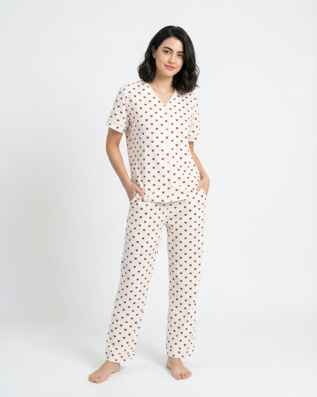 Cotton PJ Set - Heart Bliss