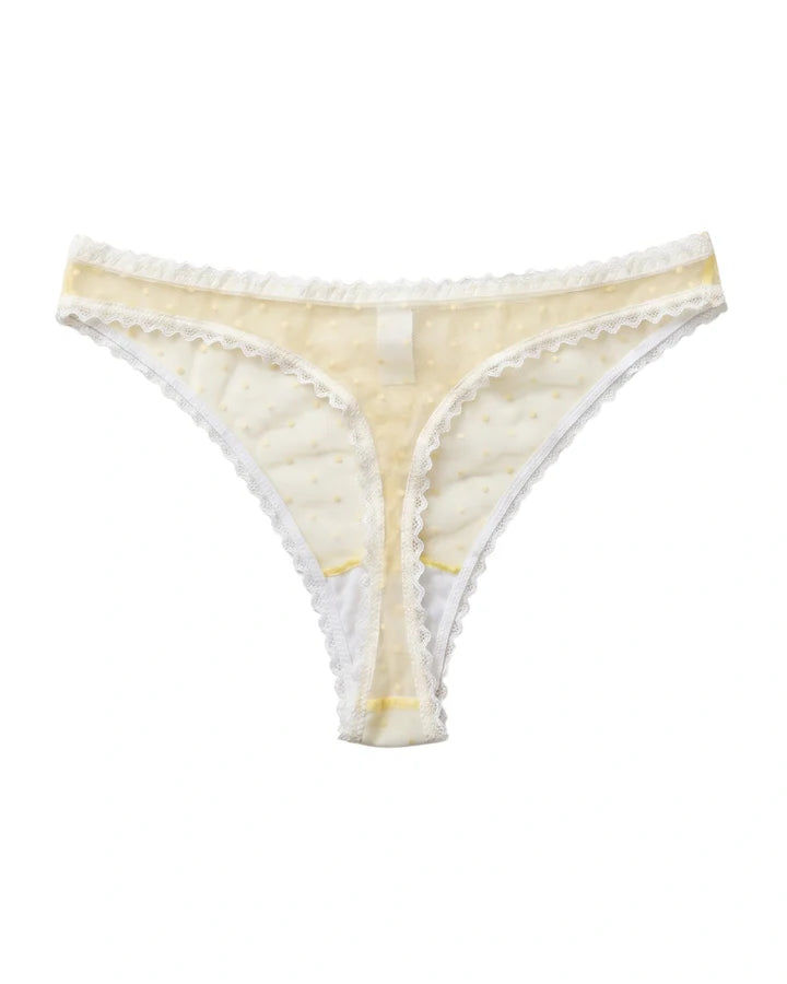 Non Padded Underwired Bra Set - Dot Mesh