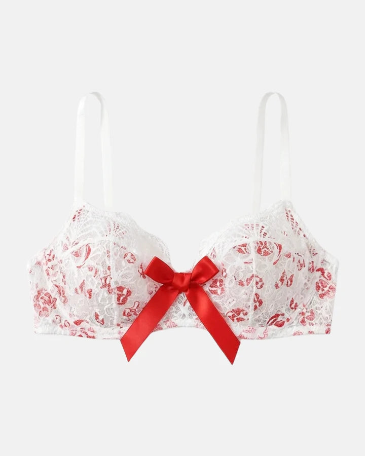 Non-Padded Bra Set - Ribbon Lace