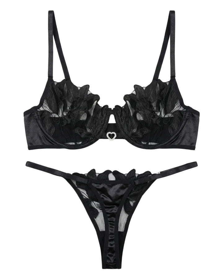 Non Padded Bra Set - Roselle Bloom - Rust Sale price