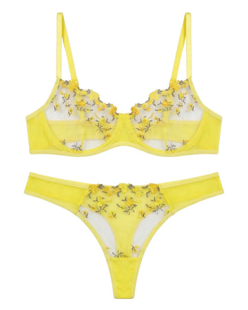 Non Padded Bra Set - Noir Rose