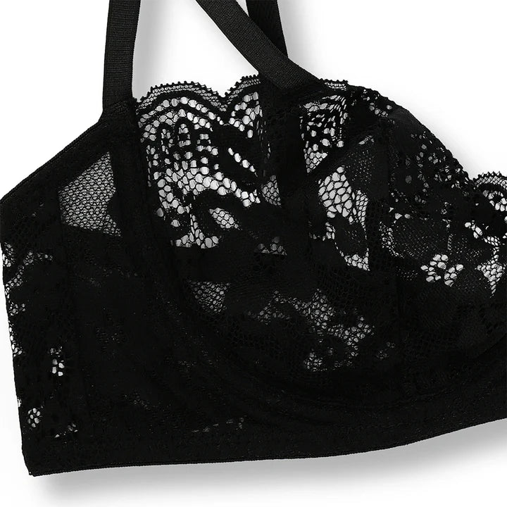 Bra Set - Black Lace Net