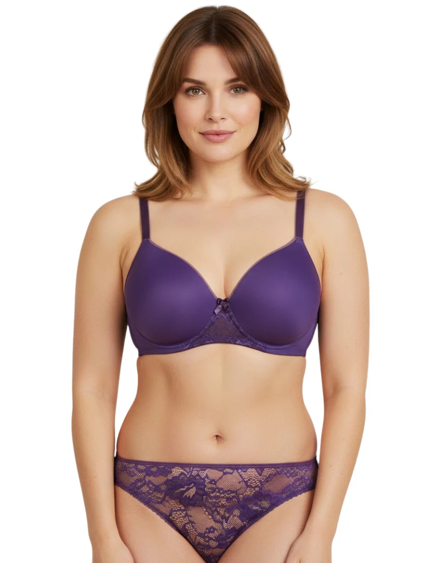 Butterfly back Bra With Lacy Panty SET-PINK COSMOS