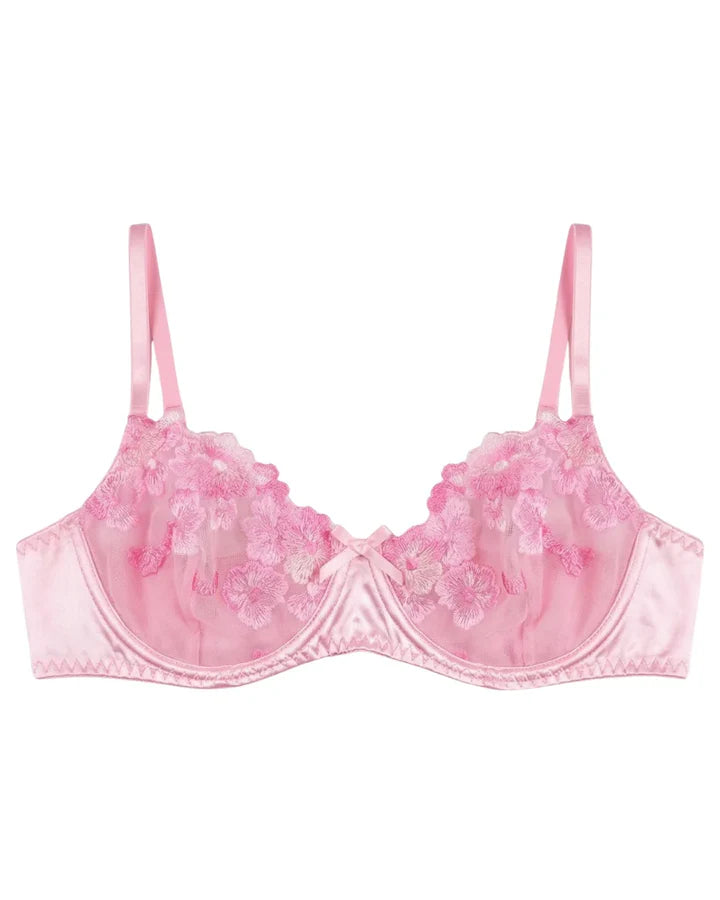 Non Padded Bra Set - Petal Charm - Pink