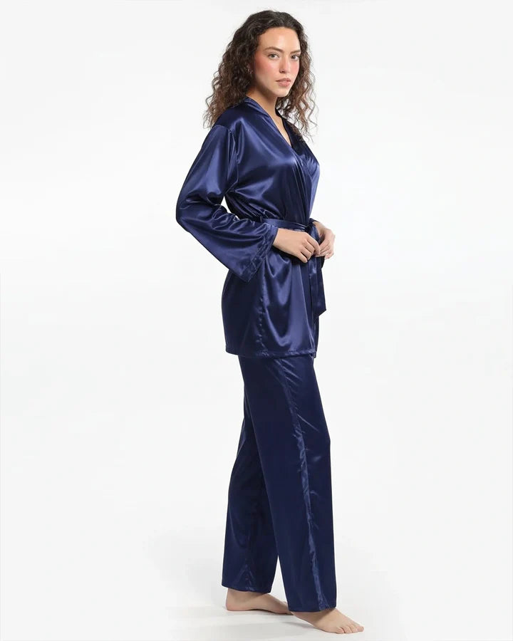 Silk PJ Set - Silk Lounge - Maroon
