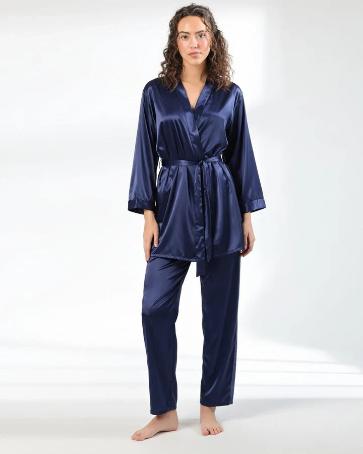 Silk PJ Set - Silk Lounge - Maroon