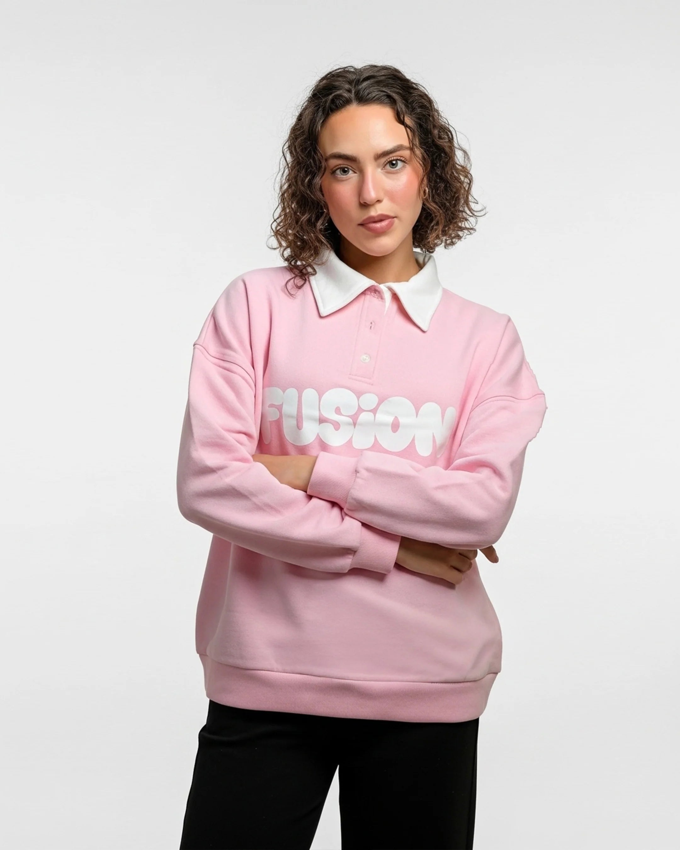 Fleece Polo Style Sweatshirt - FUSION