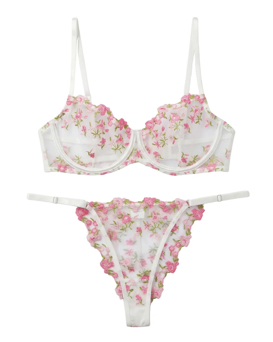 Non Padded Bra Set - Noir Rose