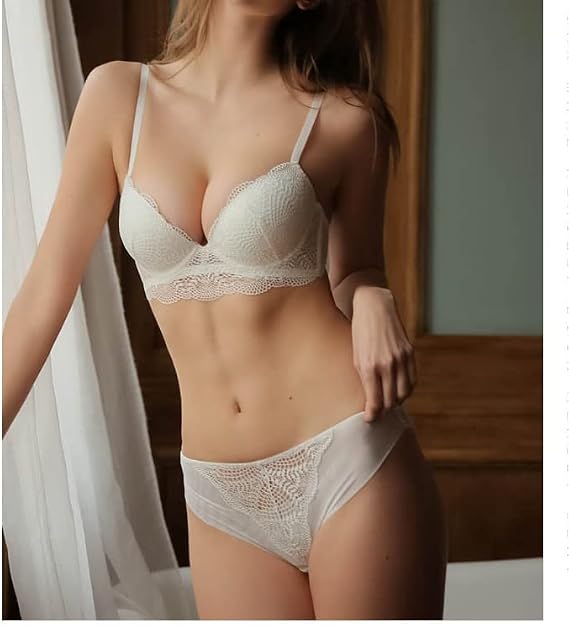 ZHCWT Women's Underwear Set Lace Sexy Push-up Bra And Panty Sets Comfortable Brassiere Adjustable Gathered Lingerie