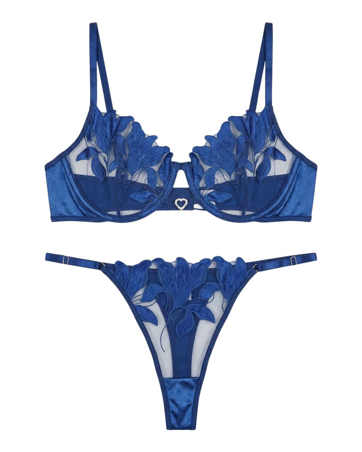 Non Padded Bra Set - Roselle Bloom - Rust Sale price