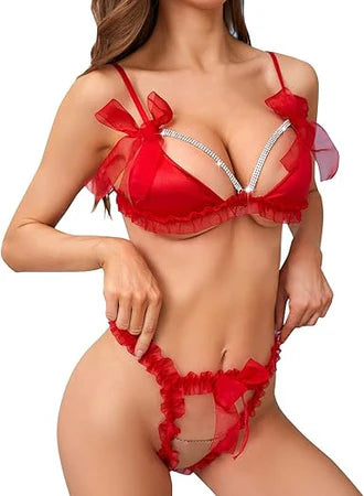 Padded Bra Set - Rubelle - White