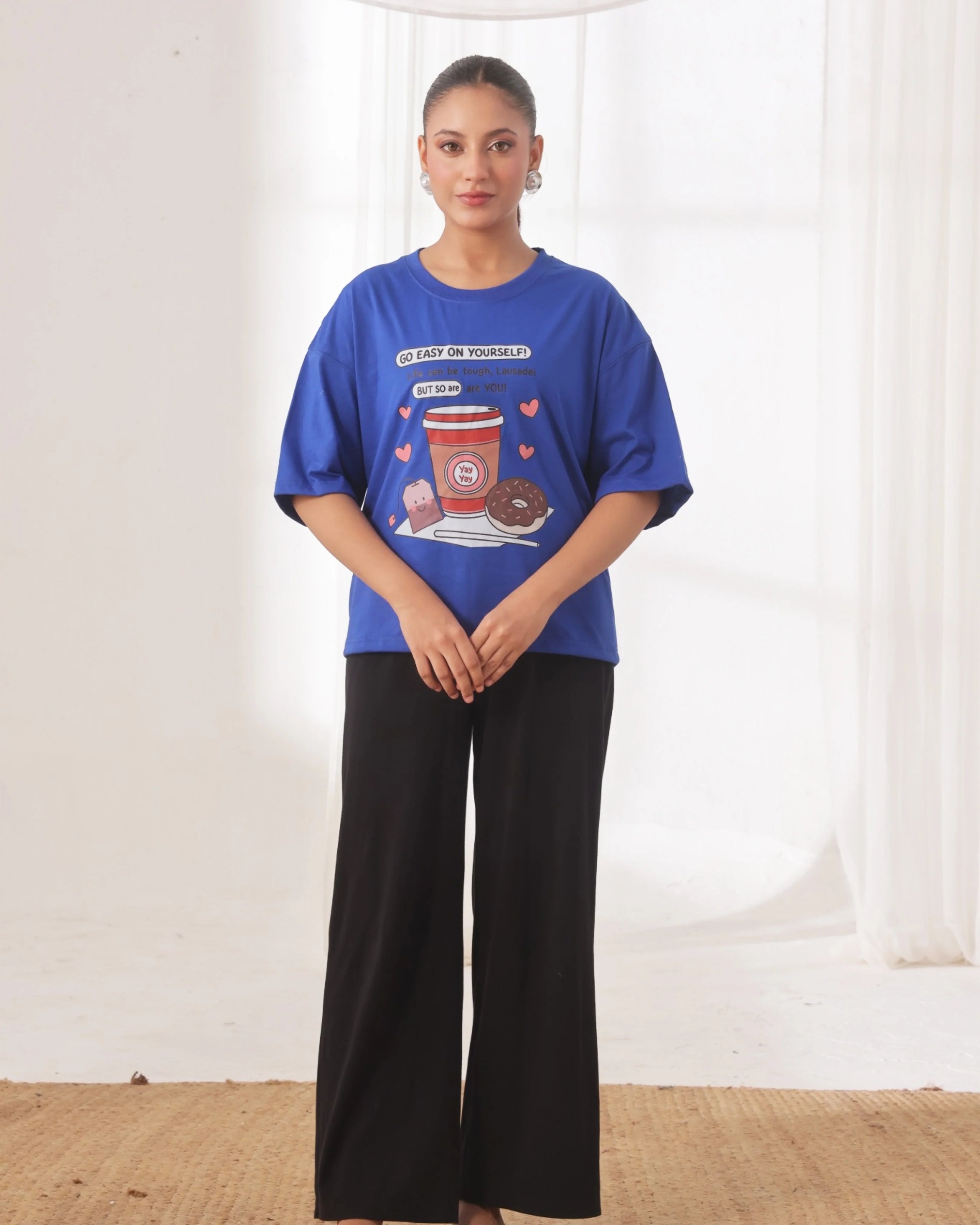 Drop Shoulder Graphic Tee - Go Easy