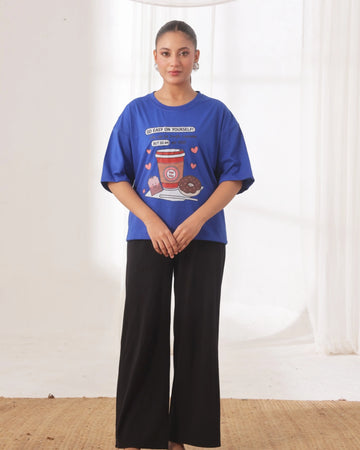 Drop Shoulder Graphic Tee - Go Easy