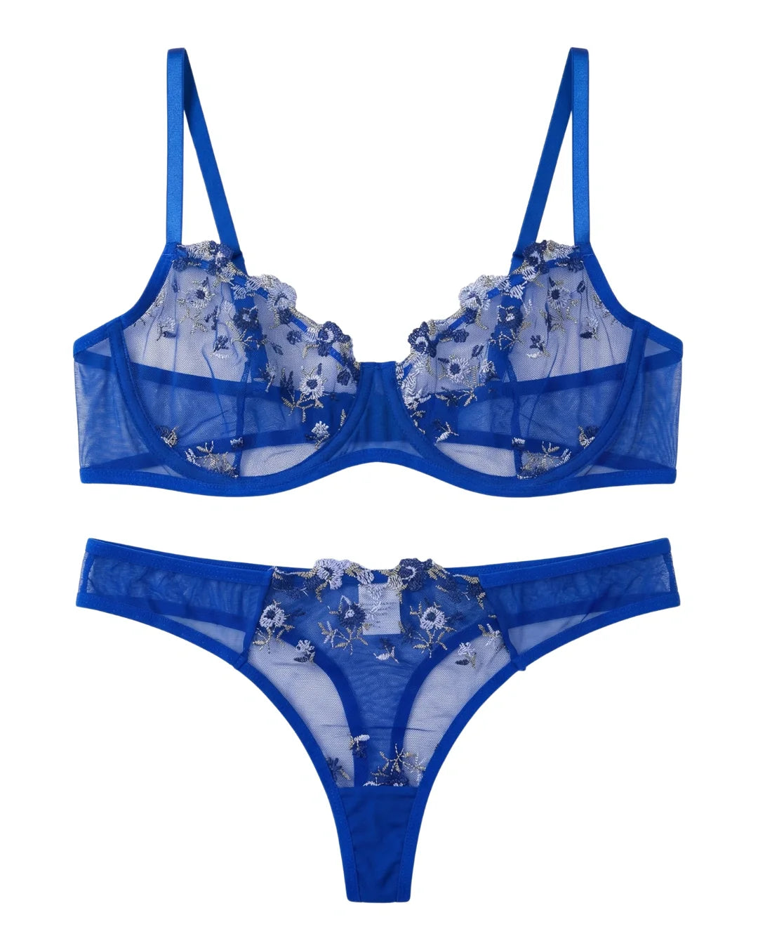 Non Padded Bra Set - Noir Rose