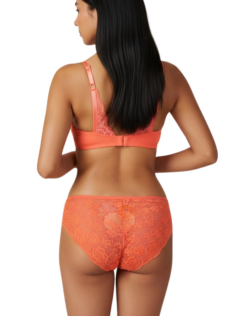 Butterfly back Bra With Lacy Panty SET-PEACH PEARL