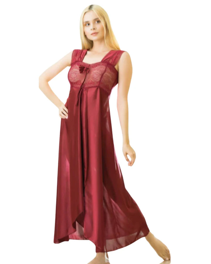 Elegant 1 Piece Cross Cut Long Nightie