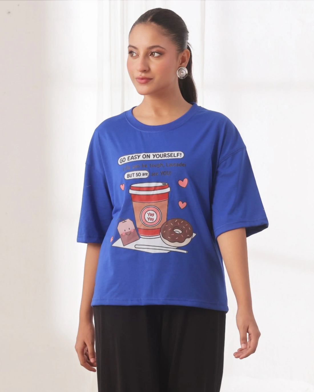 Drop Shoulder Graphic Tee - Go Easy