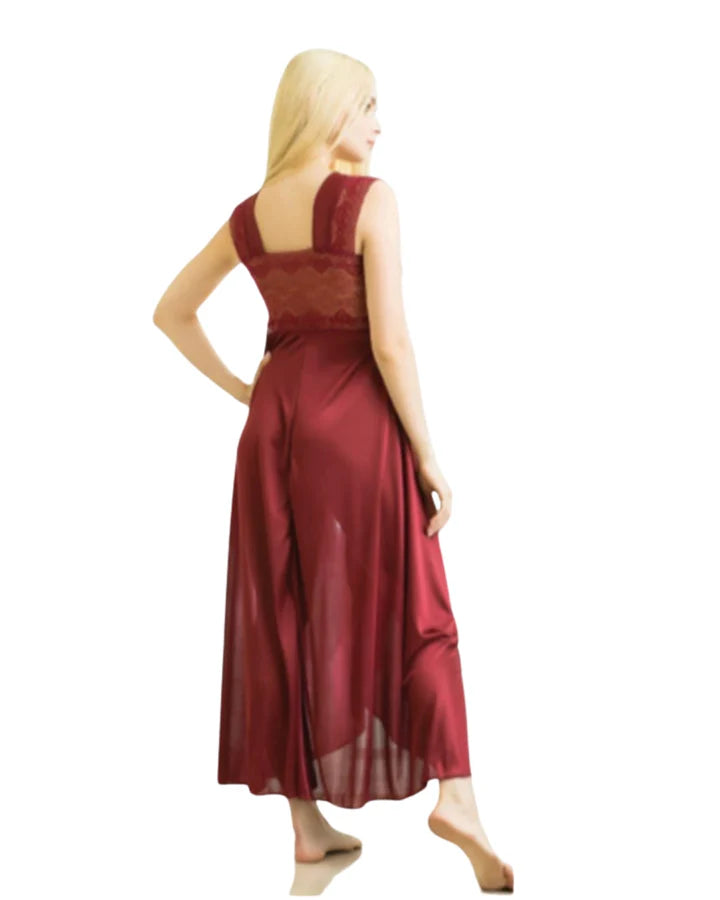 Elegant 1 Piece Cross Cut Long Nightie
