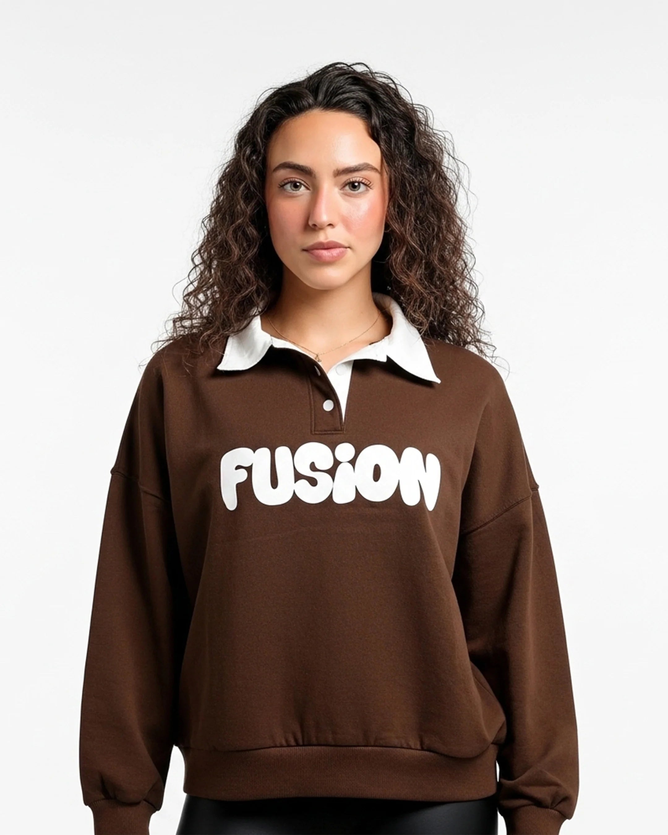Fleece Polo Style Sweatshirt - FUSION