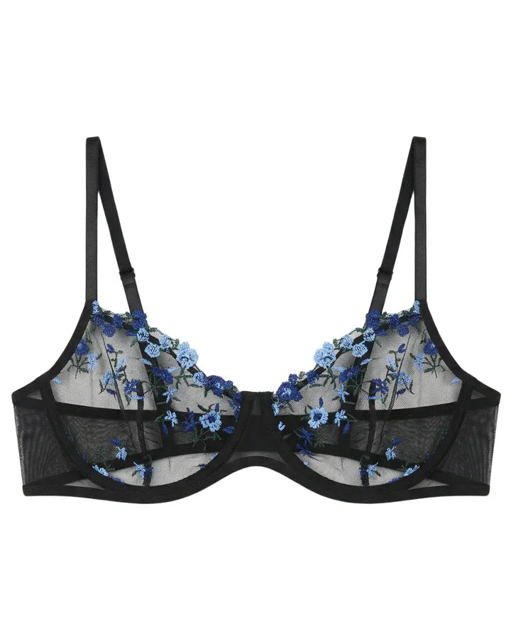 Non Padded Bra Set - Rosy Aura - Blue