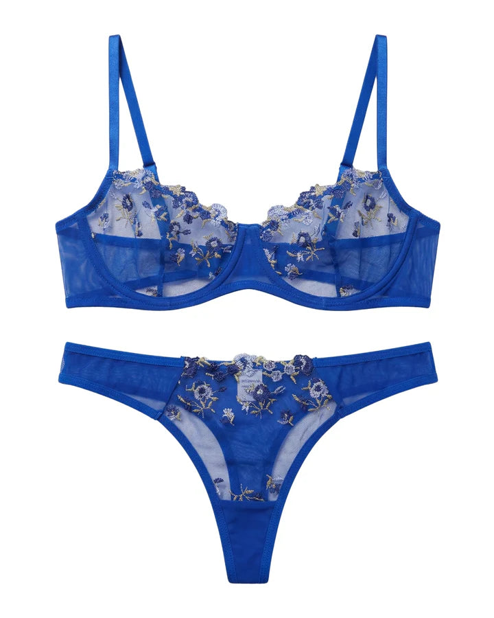 Non Padded Bra Set - Rosy Aura - Blue
