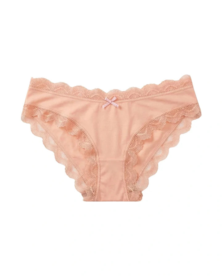 Cotton Bikini - Lush Lace - Peach
