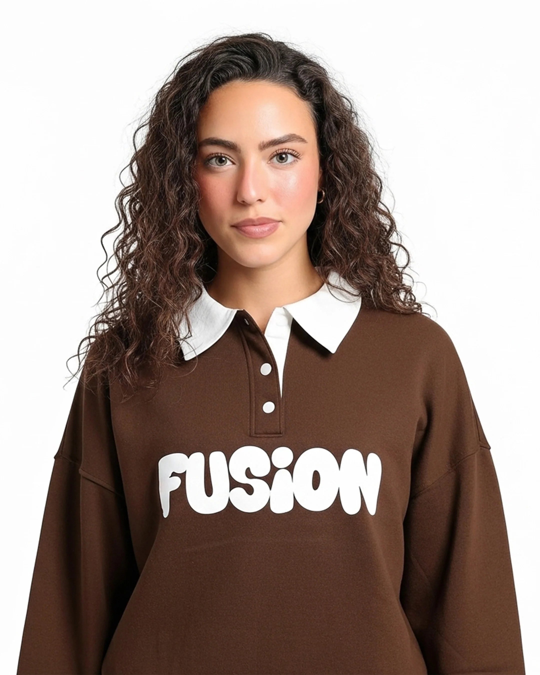 Fleece Polo Style Sweatshirt - FUSION