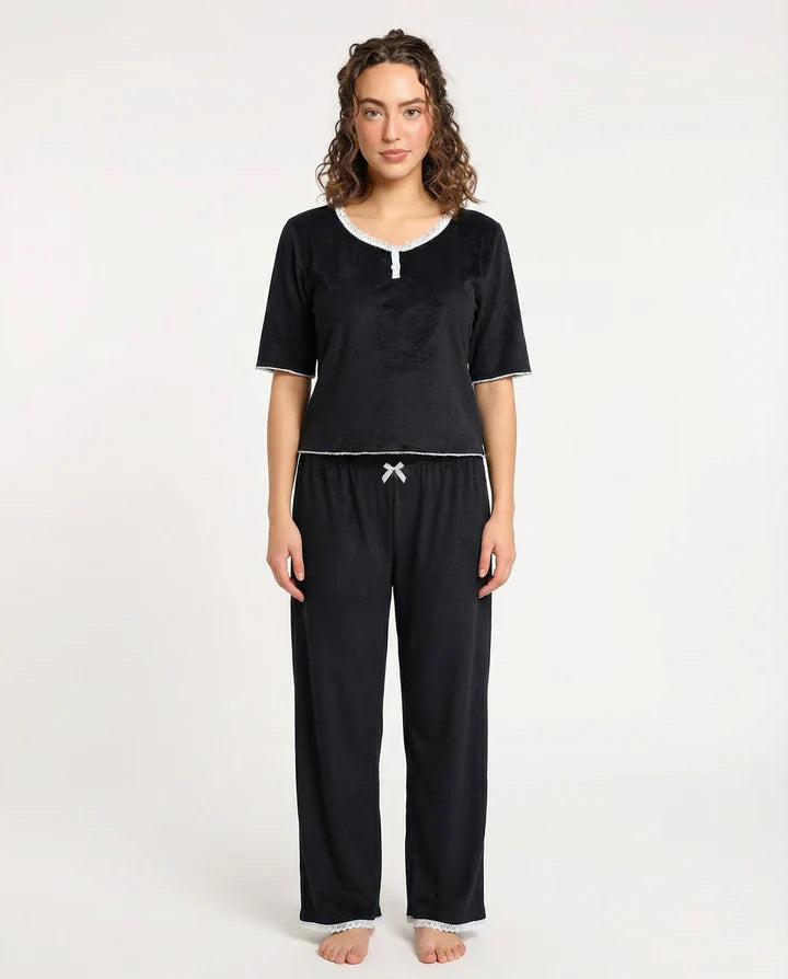 Textured Velvet PJ Set - Classic Lounge