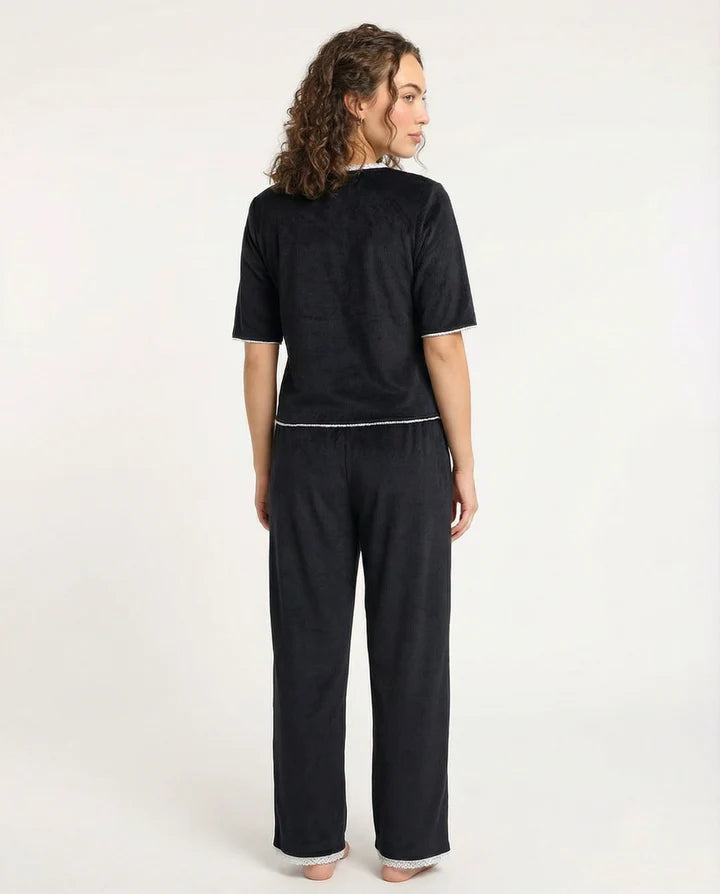 Textured Velvet PJ Set - Classic Lounge