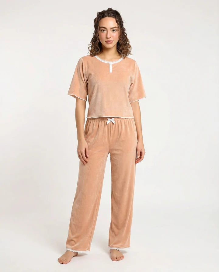 Textured Velvet PJ Set - Classic Lounge