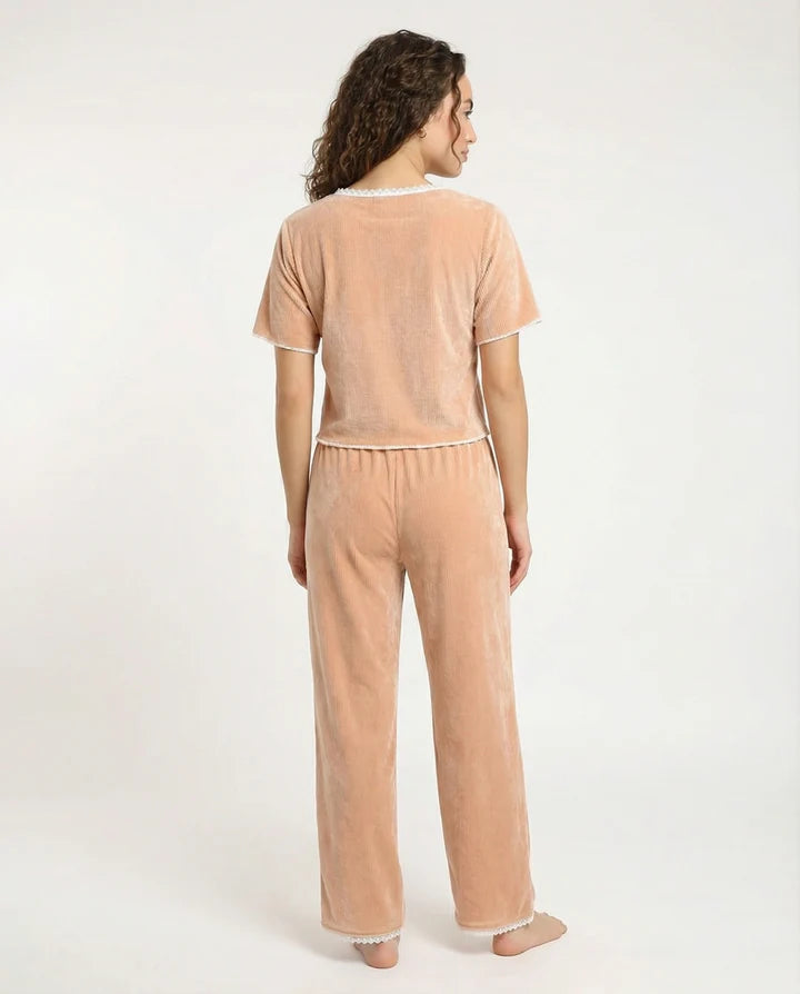 Textured Velvet PJ Set - Classic Lounge