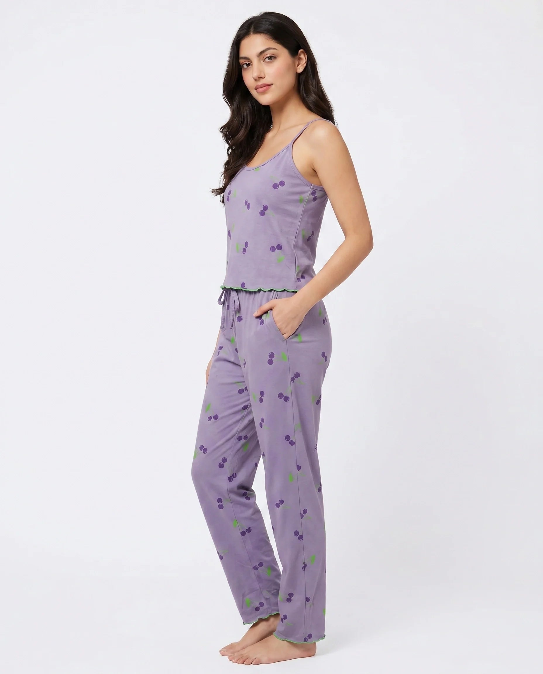 Cotton Sleeveless PJ Set - Cherry Bliss