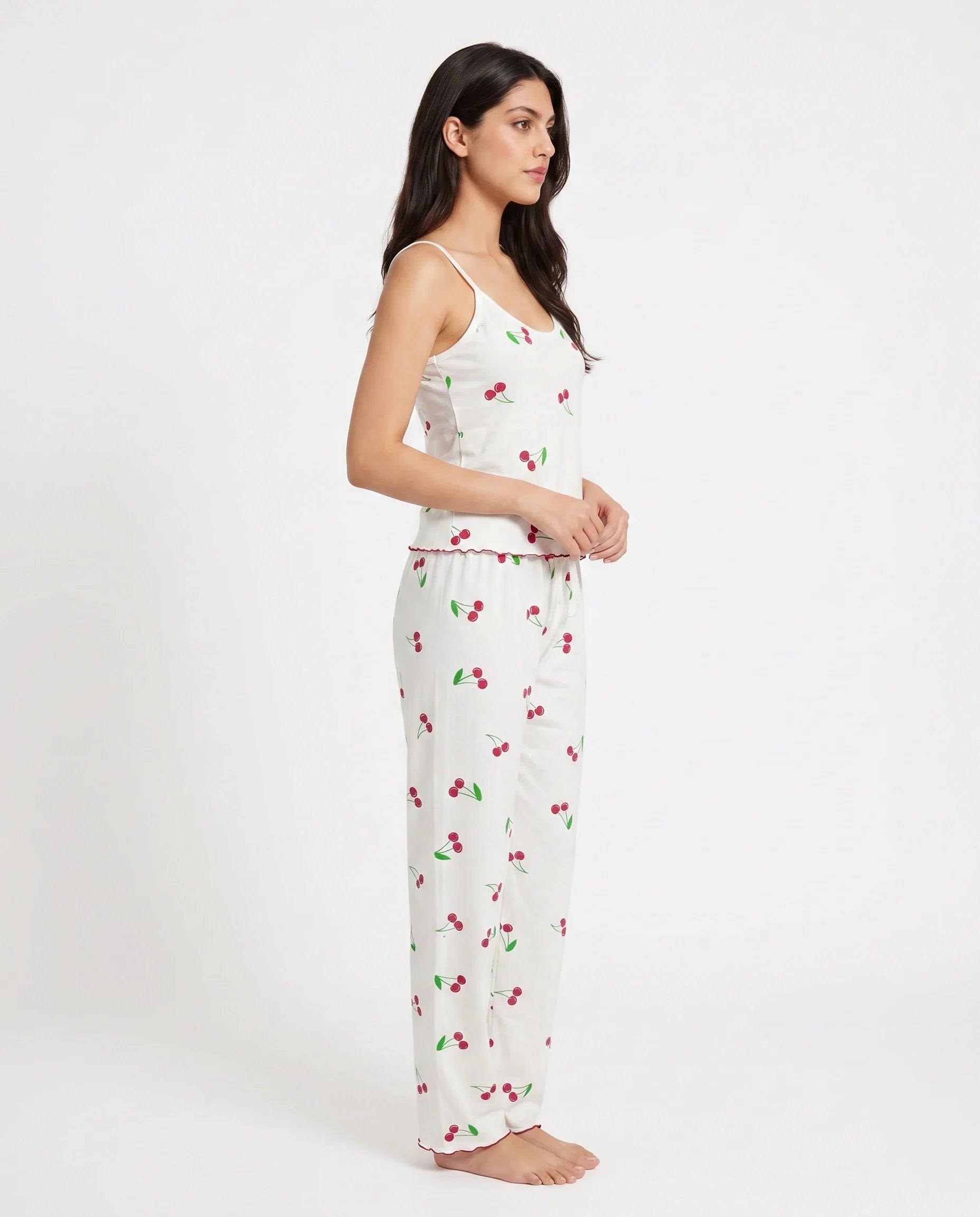 Cotton Sleeveless PJ Set - Cherry Bliss