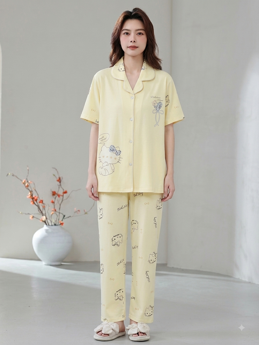 Stylish and Comfortable Hello Kitty Nightwear - 3-Color Set