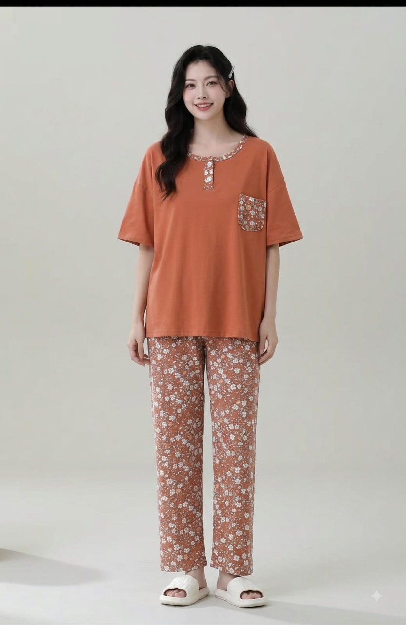 Women’s Cotton Floral Print Night Suit | Comfortable Pajama Set