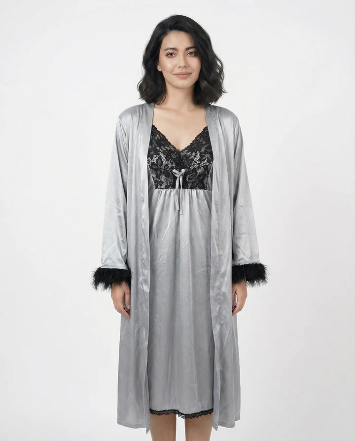 Gown Set - Rivya - Silver