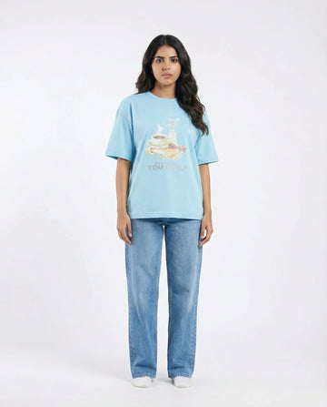 Drop Shoulder Graphic Tee - Espresso