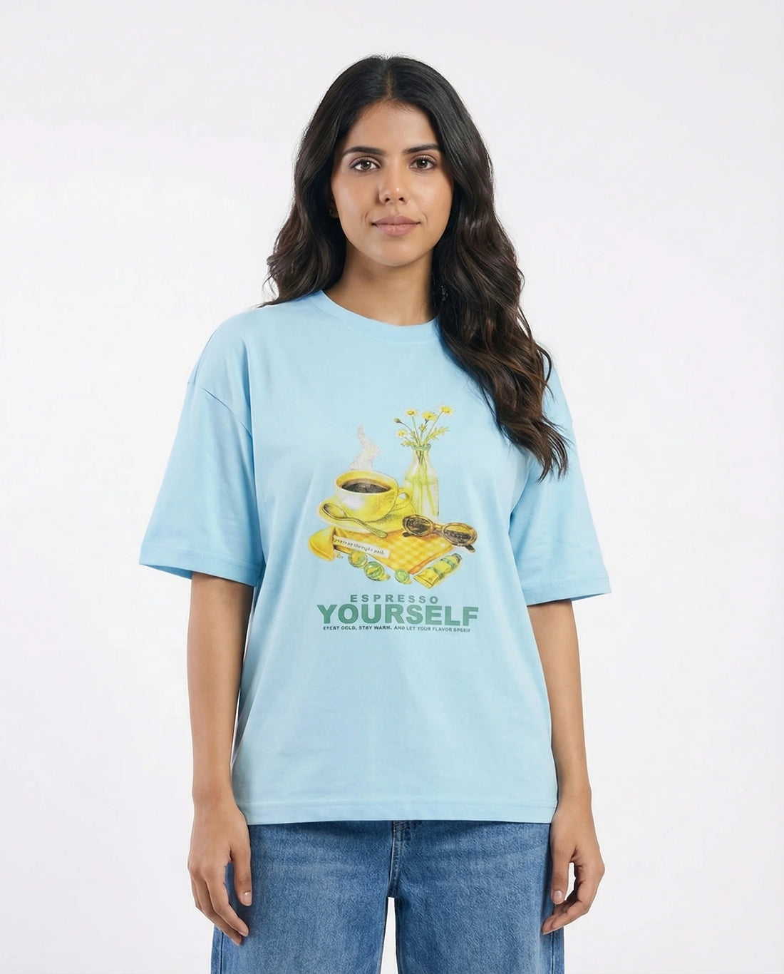Drop Shoulder Graphic Tee - Espresso