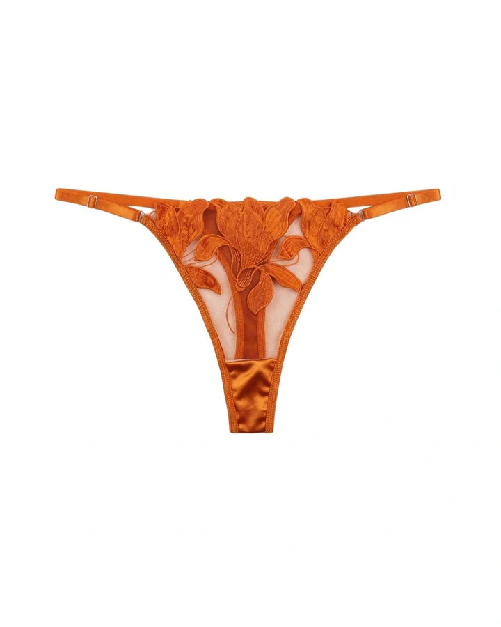 Non Padded Bra Set - Roselle Bloom - Rust Sale price
