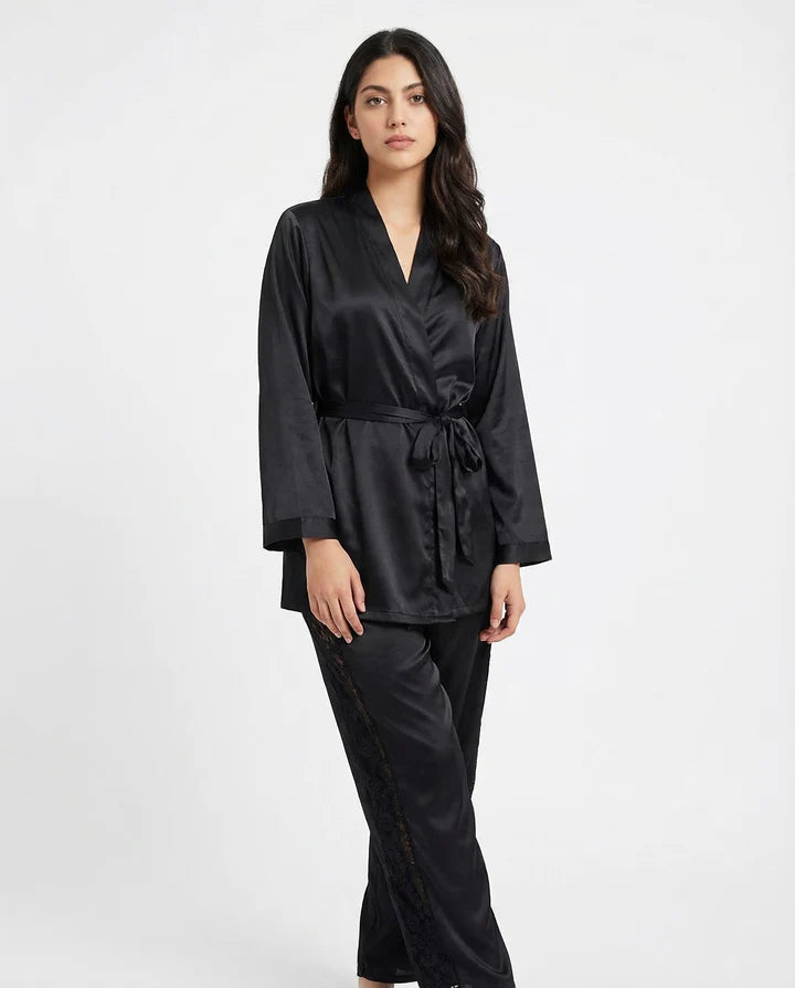 Silk PJ Set - Silk Lounge - Maroon