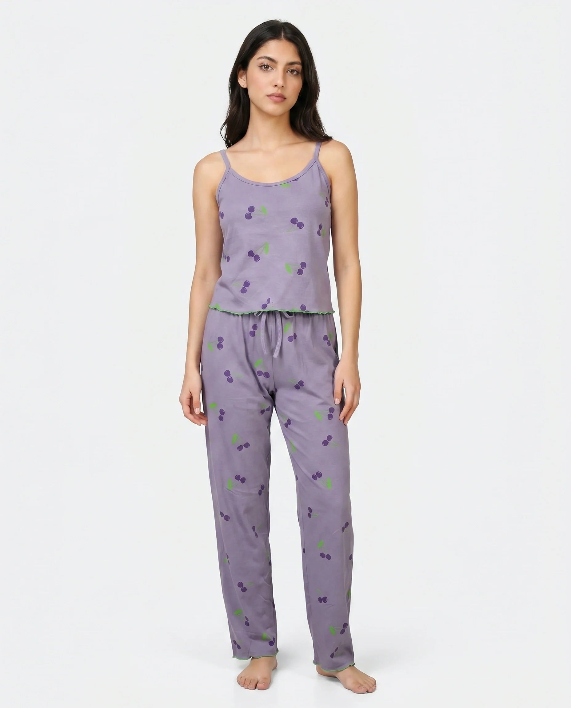 Cotton Sleeveless PJ Set - Cherry Bliss