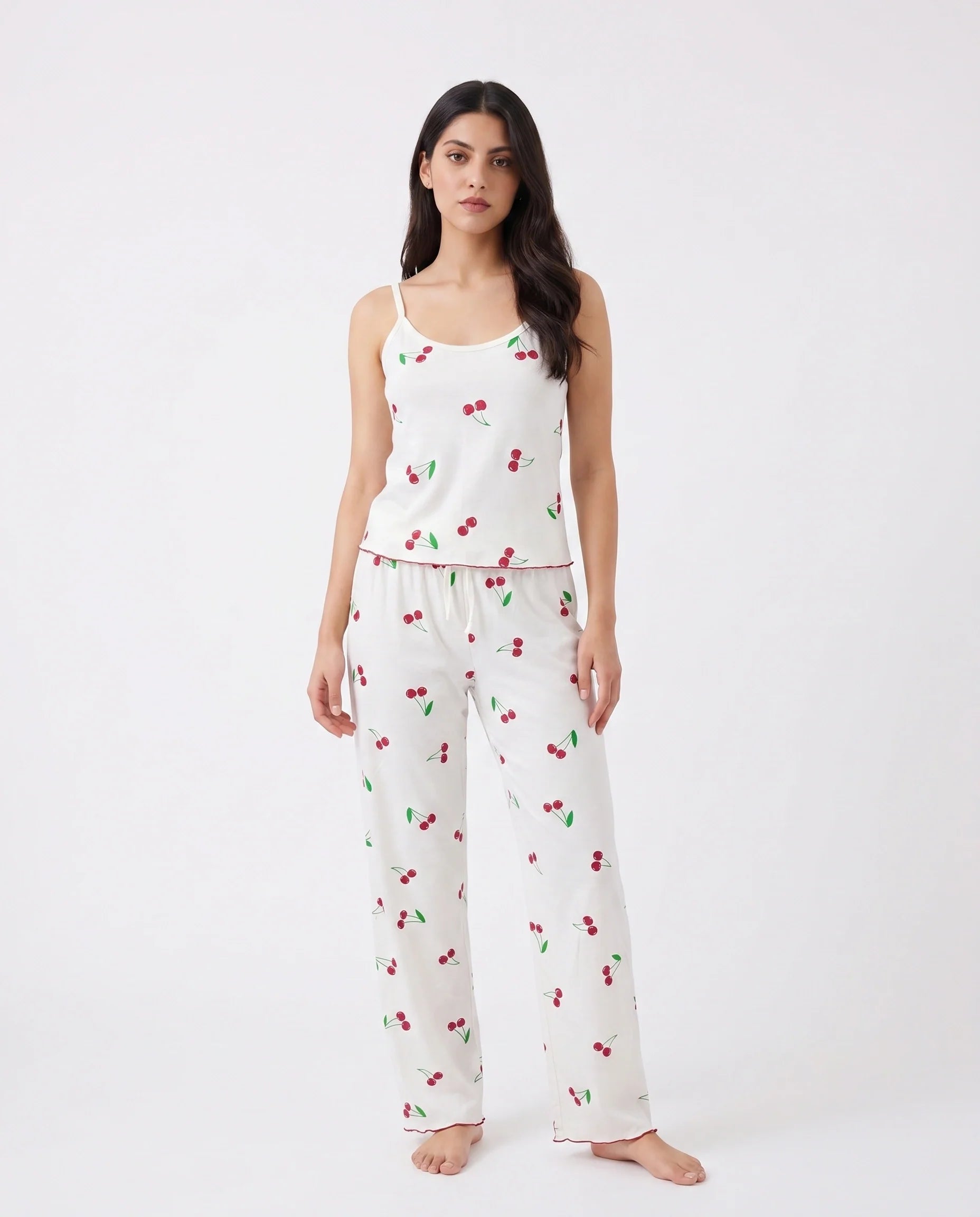 Cotton Sleeveless PJ Set - Cherry Bliss