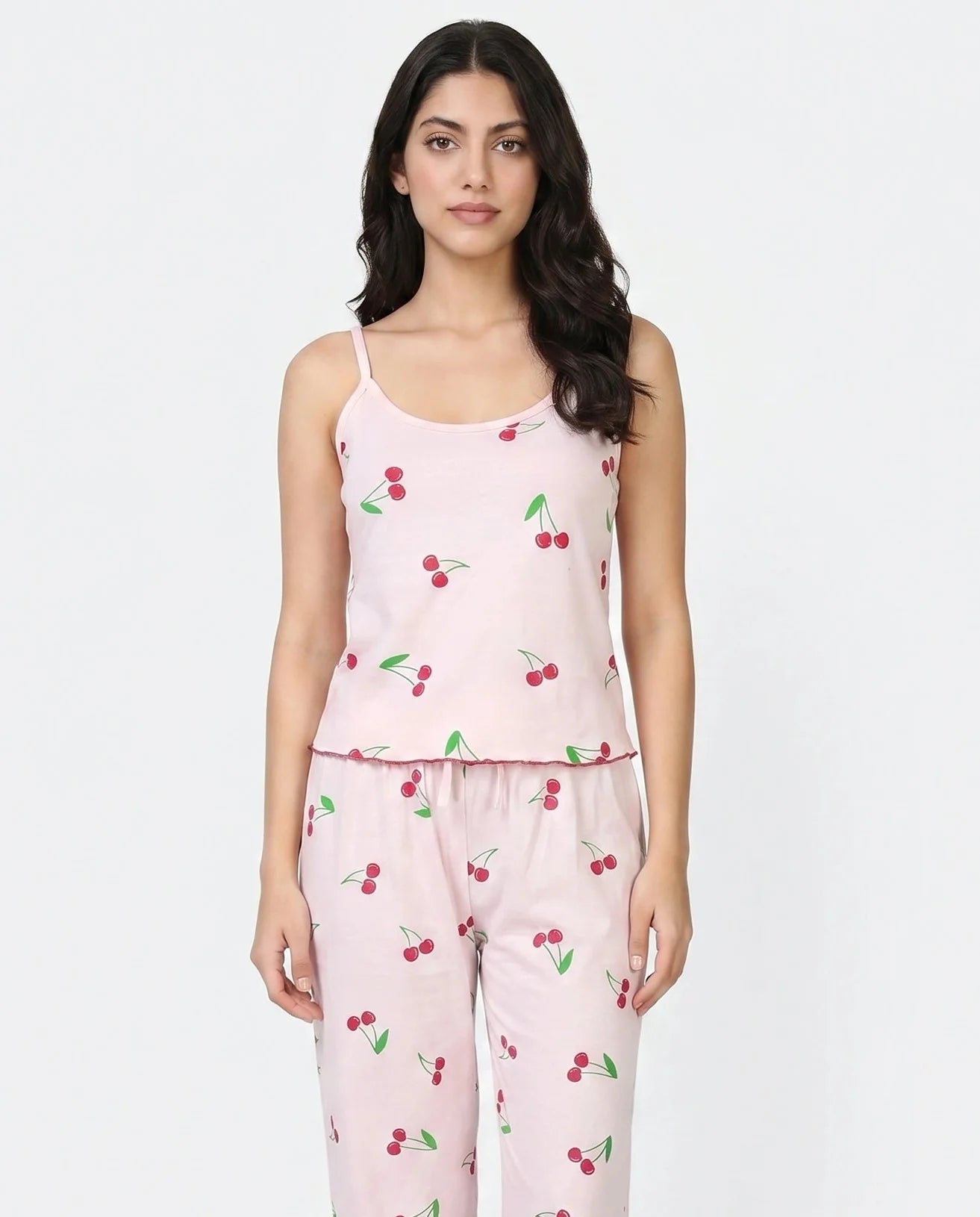 Cotton Sleeveless PJ Set - Cherry Bliss