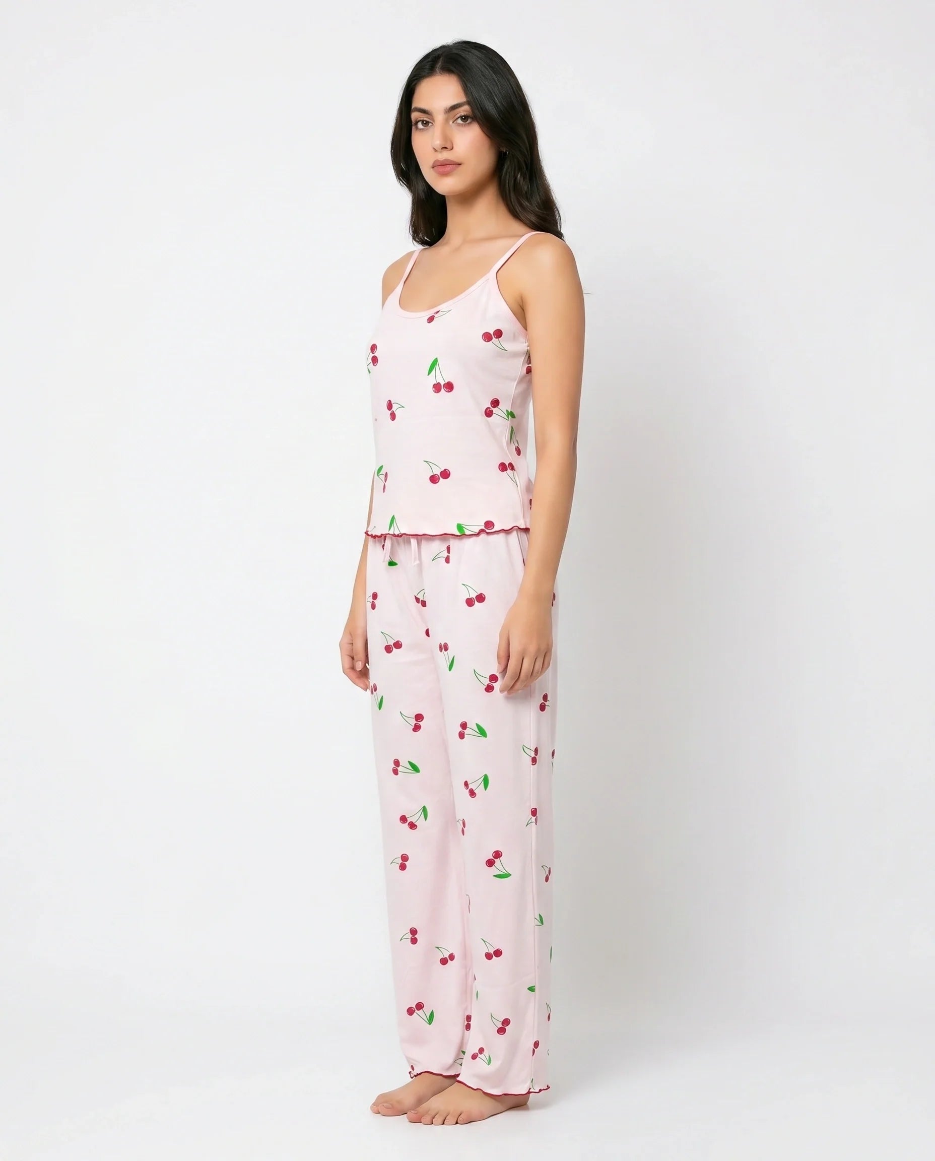 Cotton Sleeveless PJ Set - Cherry Bliss