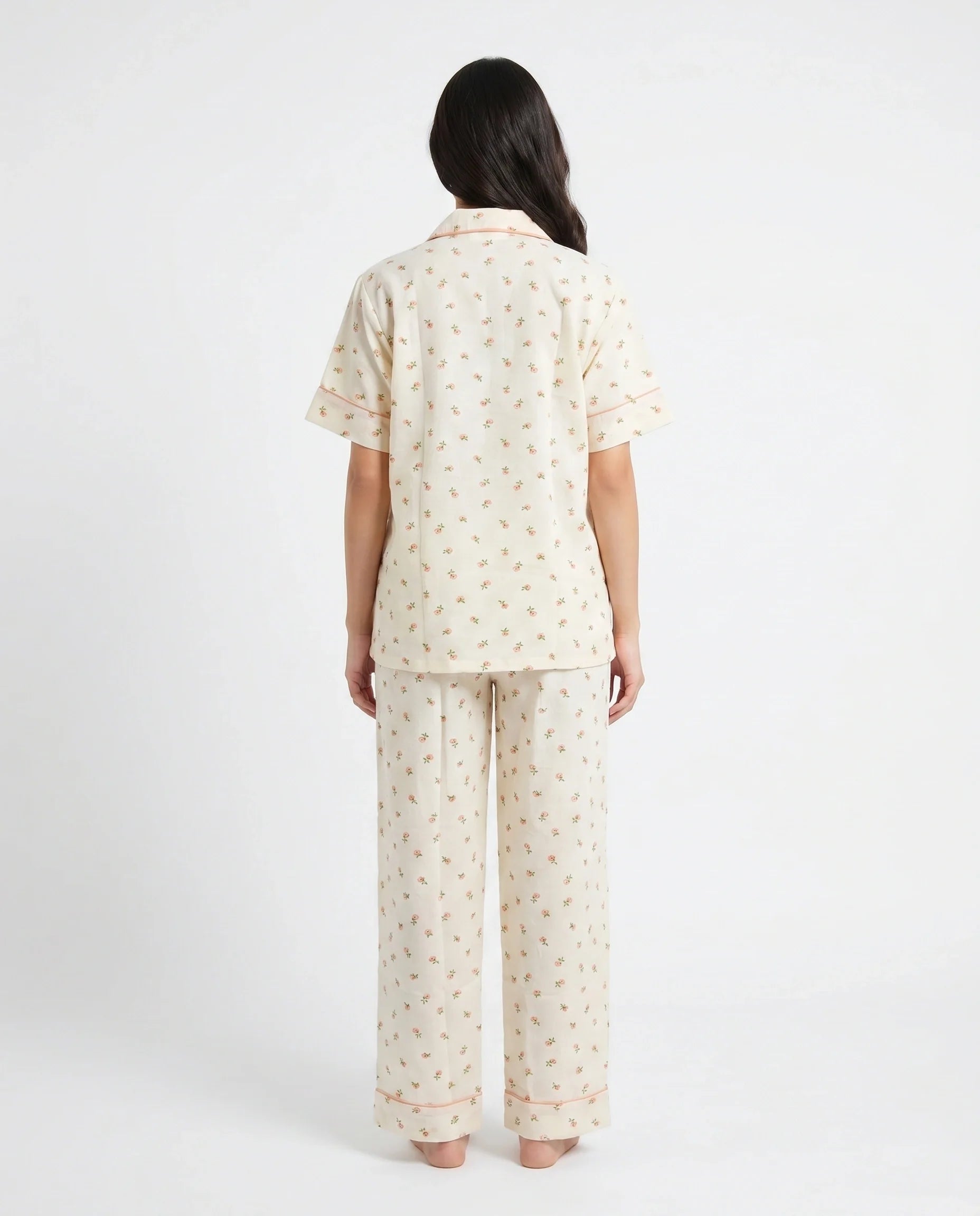 Summer Crinkled Pajama Suit - Flora