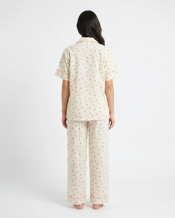 Summer Crinkled Pajama Suit - Flora
